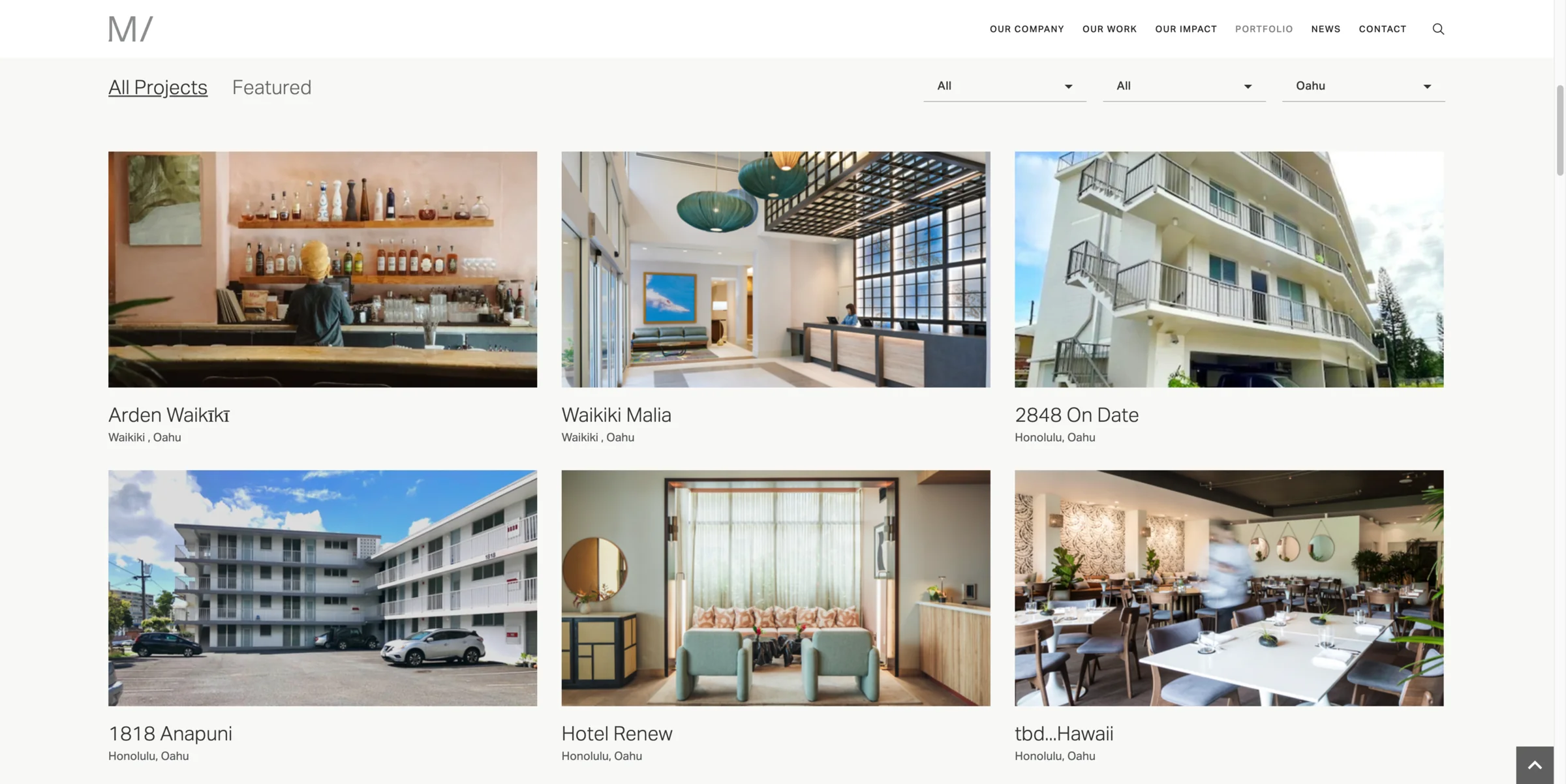 MacNaughton Group’s property portfolio with sorting filters above a grid of properties